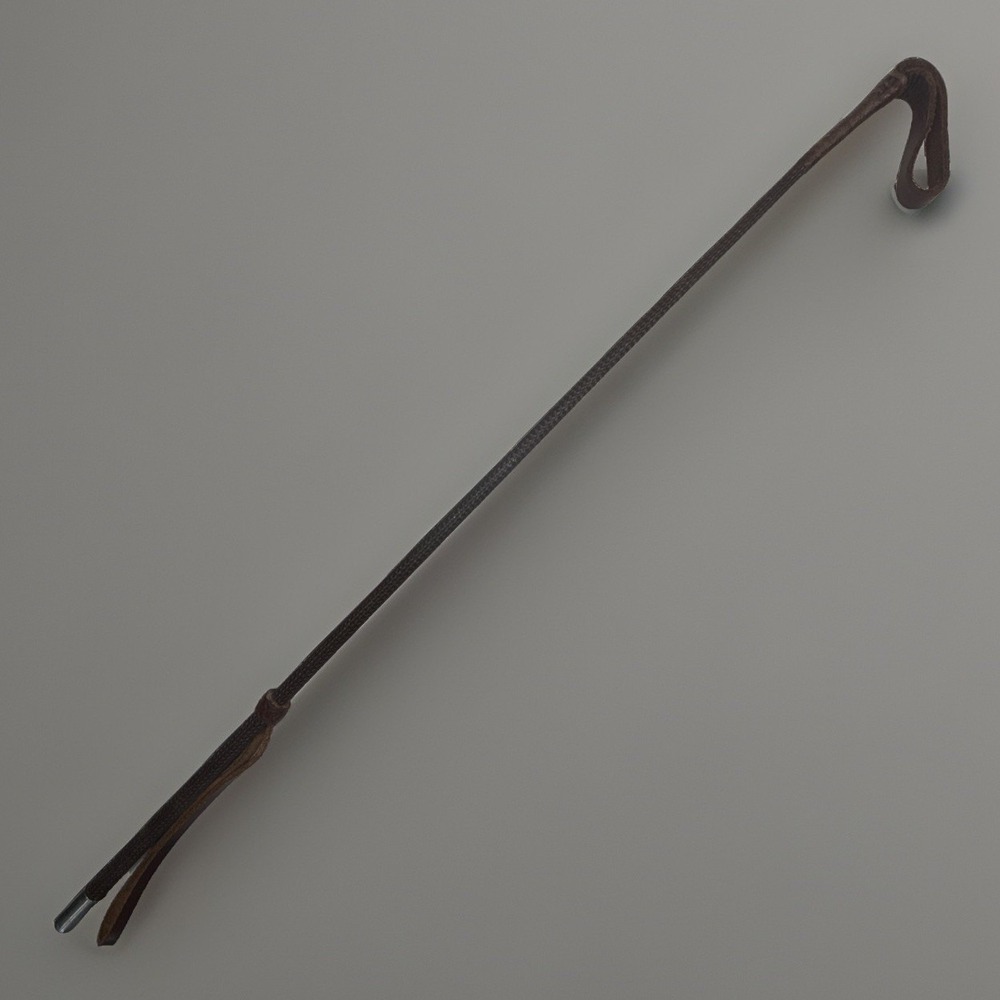 Vintage County Made In England Riding Crop Hunt Whip Leather / Braided Nylon 27"